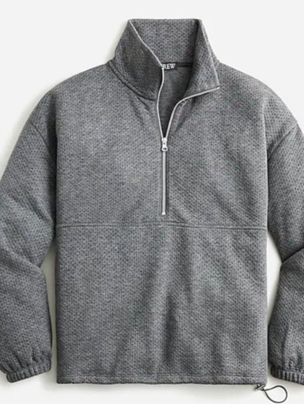 J.Crew Women's Terry Half-Zip Sweatshirt Grey Size XL